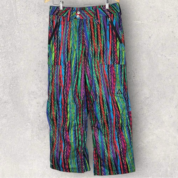 NIKE AGC Gore Tex Snowboard Pants Ski Snowpants Multicolor Womens Size Small USA - Picture 2 of 16